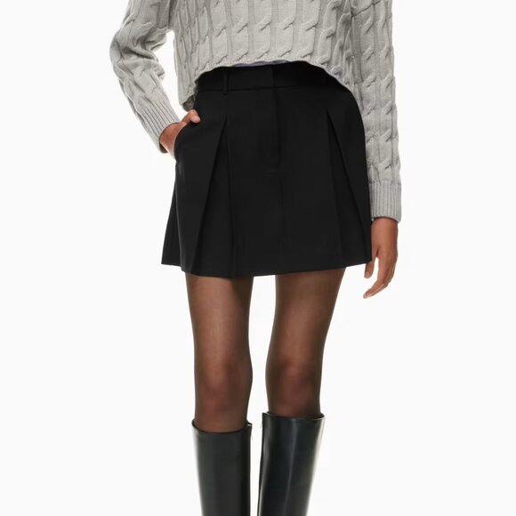 NWT Aritzia Babaton Bellcast Wool Mini Pleated Skirt - Picture 5 of 13